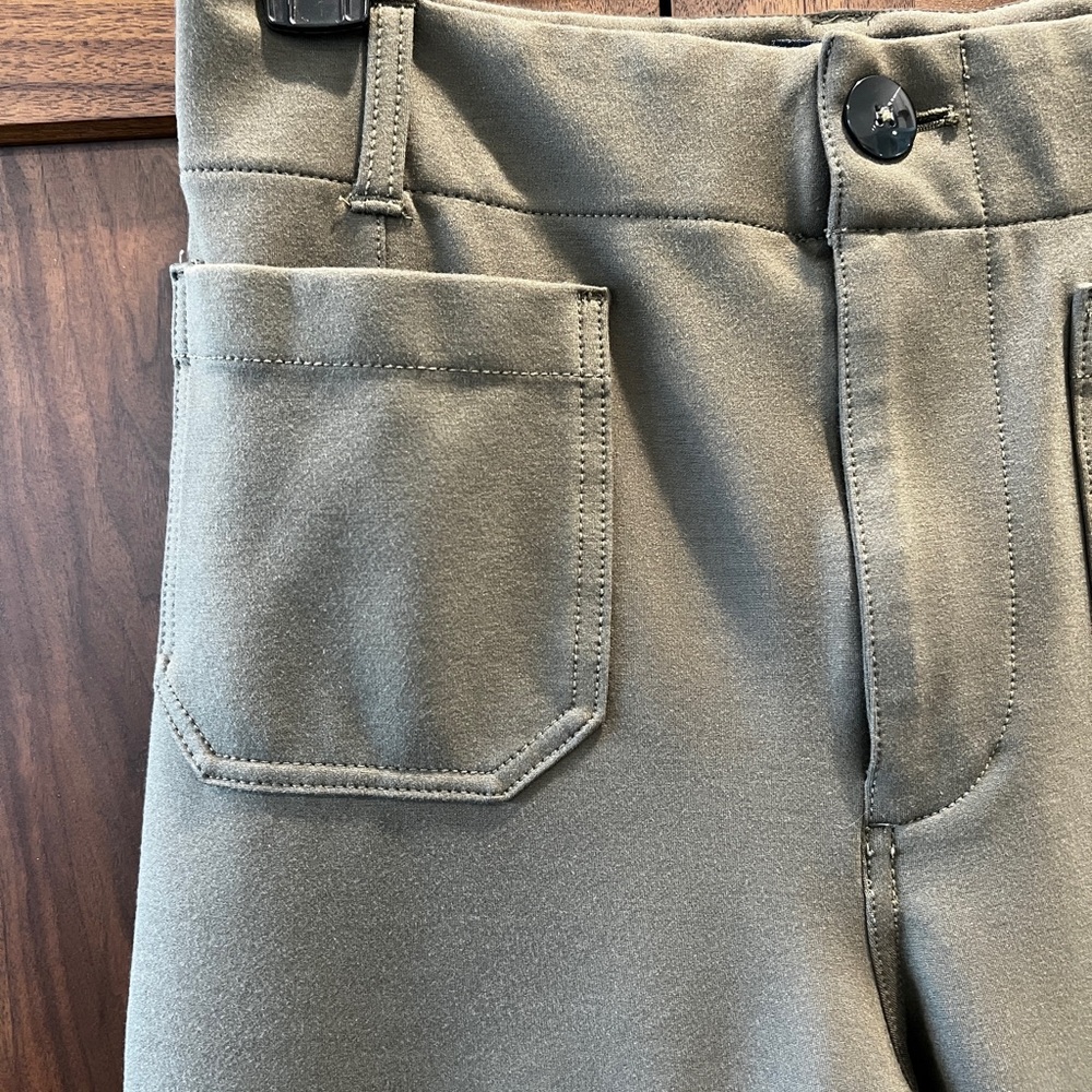 Anthropologie Maeve Colette Olive Green Cropped Pants Size 28 - Picture 4 of 6